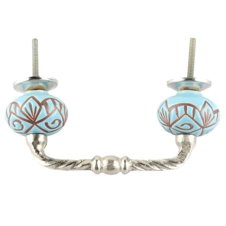 Turquoise Etched Ceramic Cut Bridge Handle Online